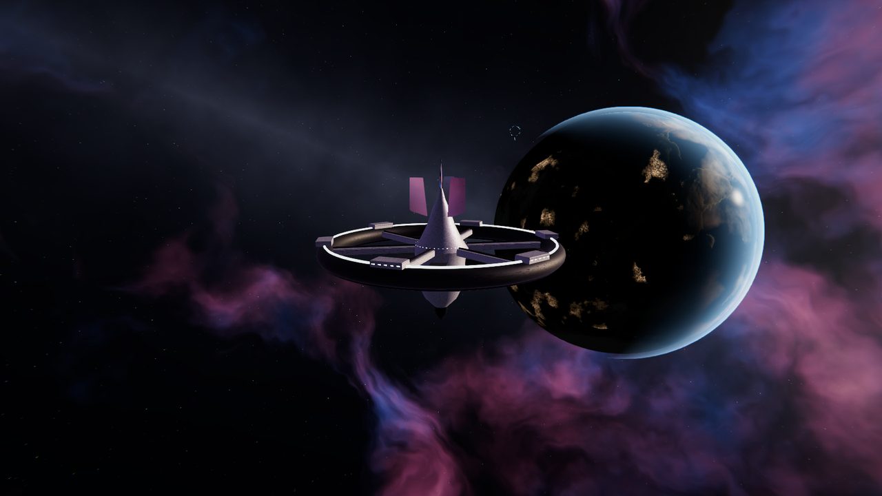 Estação espacial diante de um planeta